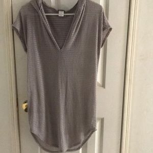 Silver tunic hoodie